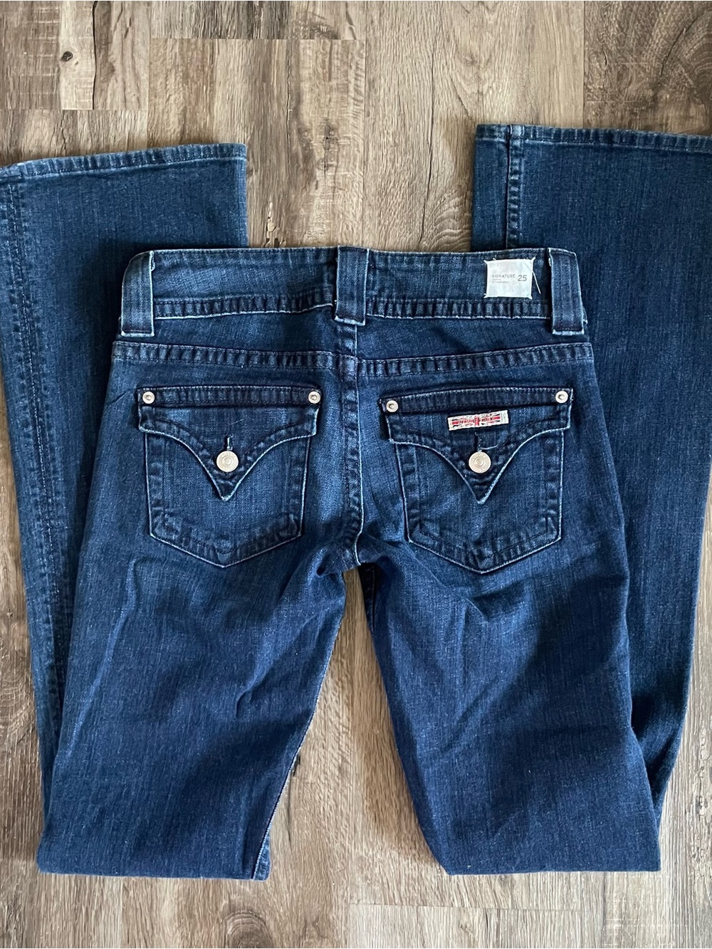 Hudson Signature Bootcut Flap Jeans Y2K Dark Wash Low Rise Denim Size 25